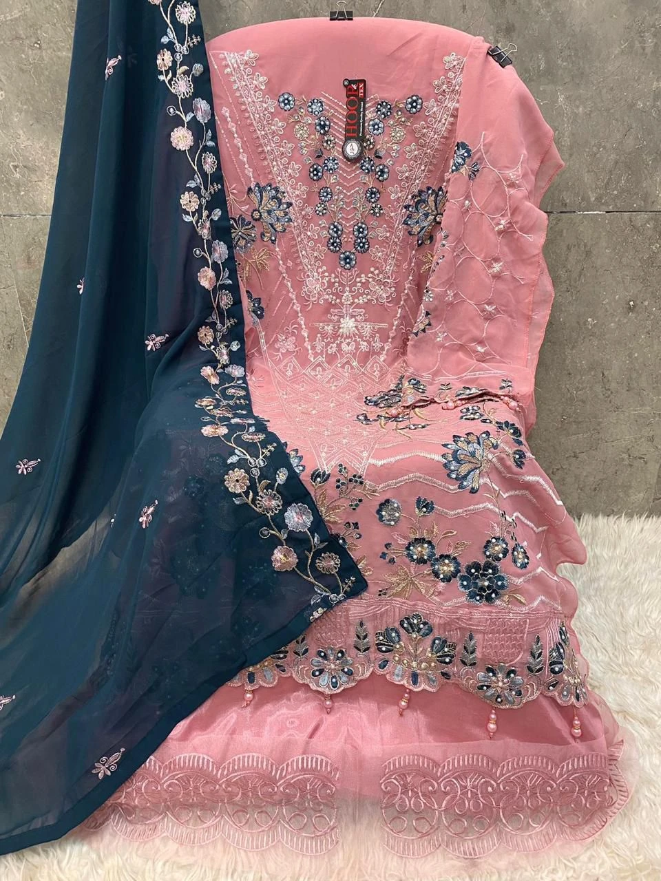 Hoor Tex H-157 Faux Georgette Wholesale Pakistani Salwar Suit — Wholesale Pakistani Suits, MPA wholesale from Surat — view 2